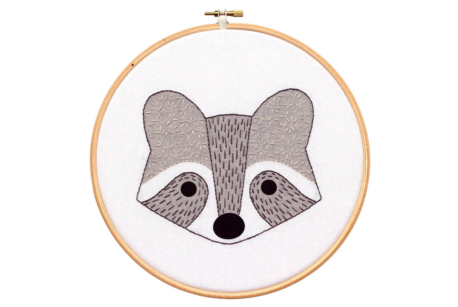 Kiriki press âraccoonâ embroidery kit â bough and antler northwest goods