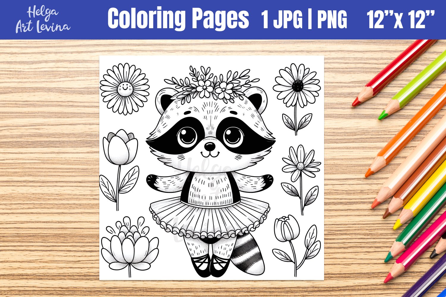 Raccoon coloring page kids coloring books