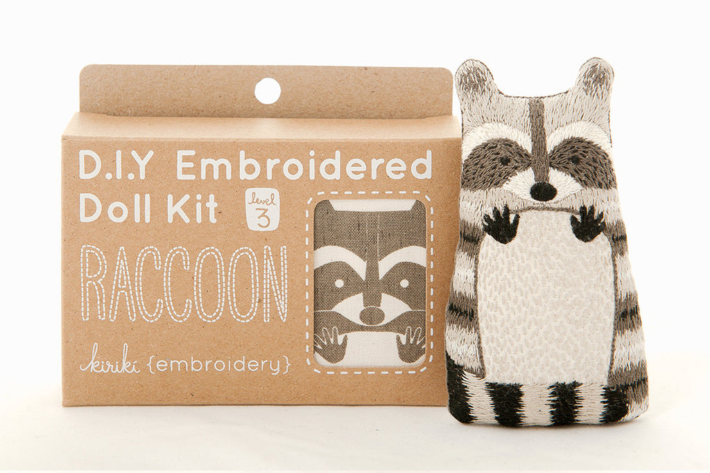 Diy raccoon embroidery kit has everything you need for a plush dollâ my modern met
