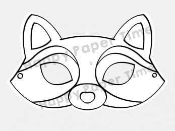Raccoon mask animal coloring craft