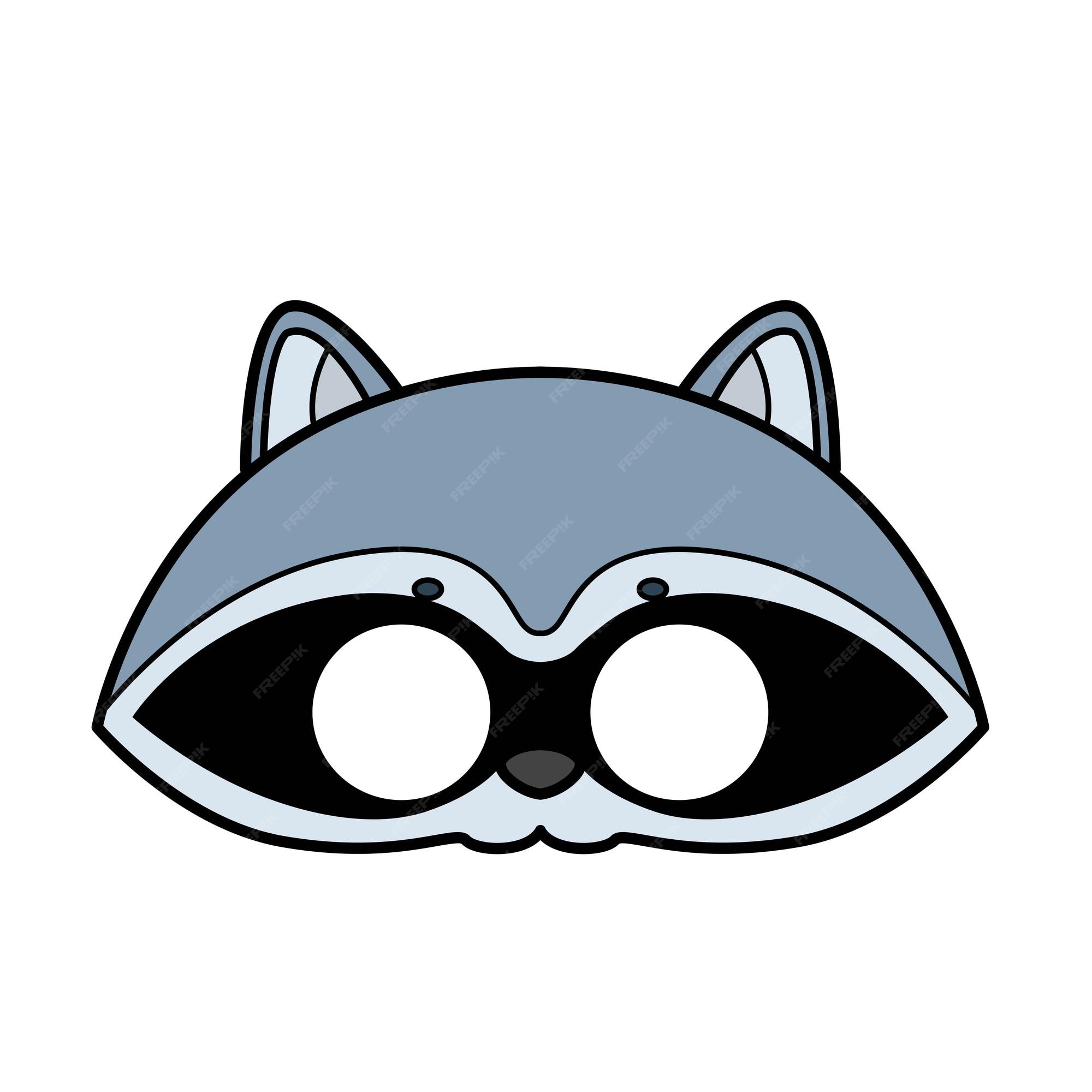 Premium vector raccoon mask with eye slits color variation for coloring page isolated on white background