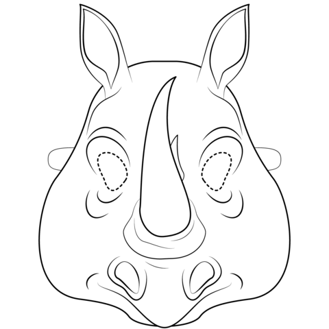 Rhinoceros mask coloring page animal masks for kids printable animal masks animal masks