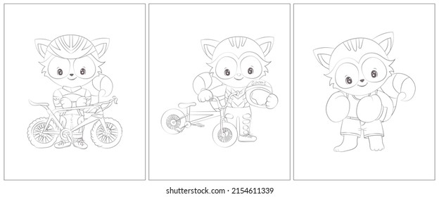 Raccoon coloring page images stock photos d objects vectors