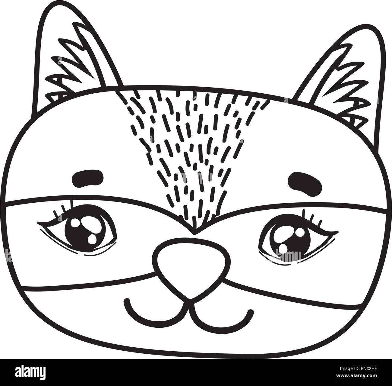 Raccoon face animal outline hi