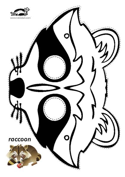 Raccoon mask printable masks animal masks for kids animal mask templates