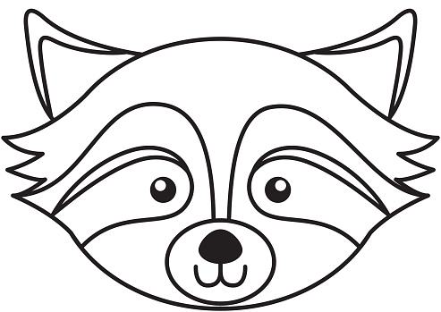 Cute raccoon face cartoon stock illustration