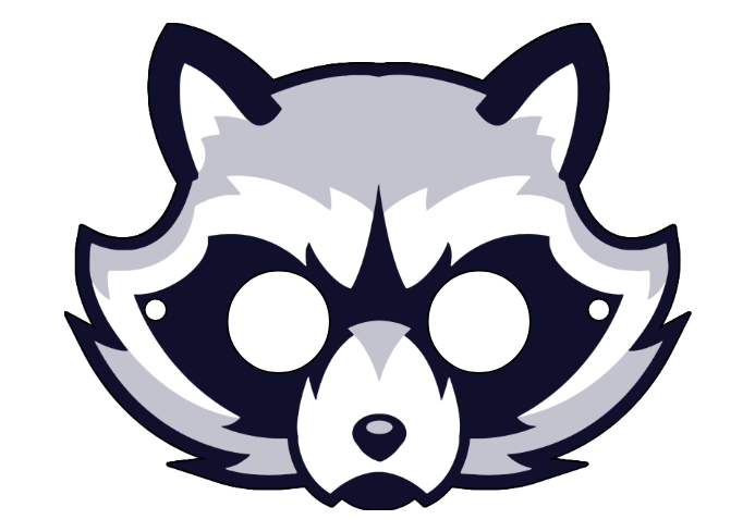 Kids raccoon mask printable children template