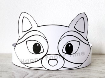 Raccoon mask animal coloring craft