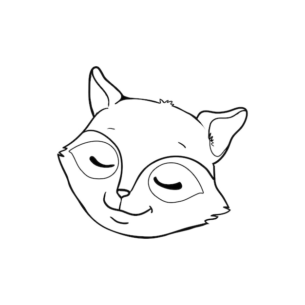 Premium vector raccoon face raccoon head isolated on white background