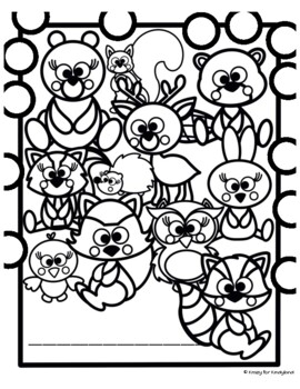 Fall animals coloring dauber pages raccoon squirrel bear deer hedgehog