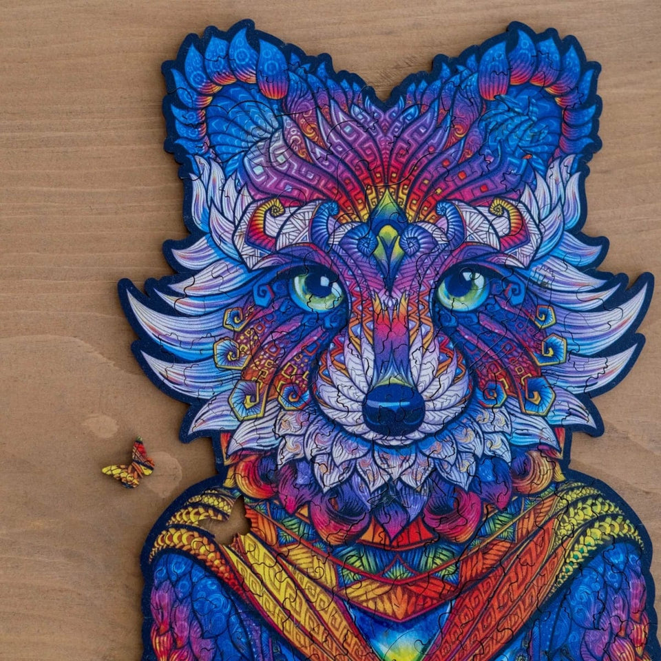 Raccoon jigsaw puzzle emanating raccoon by