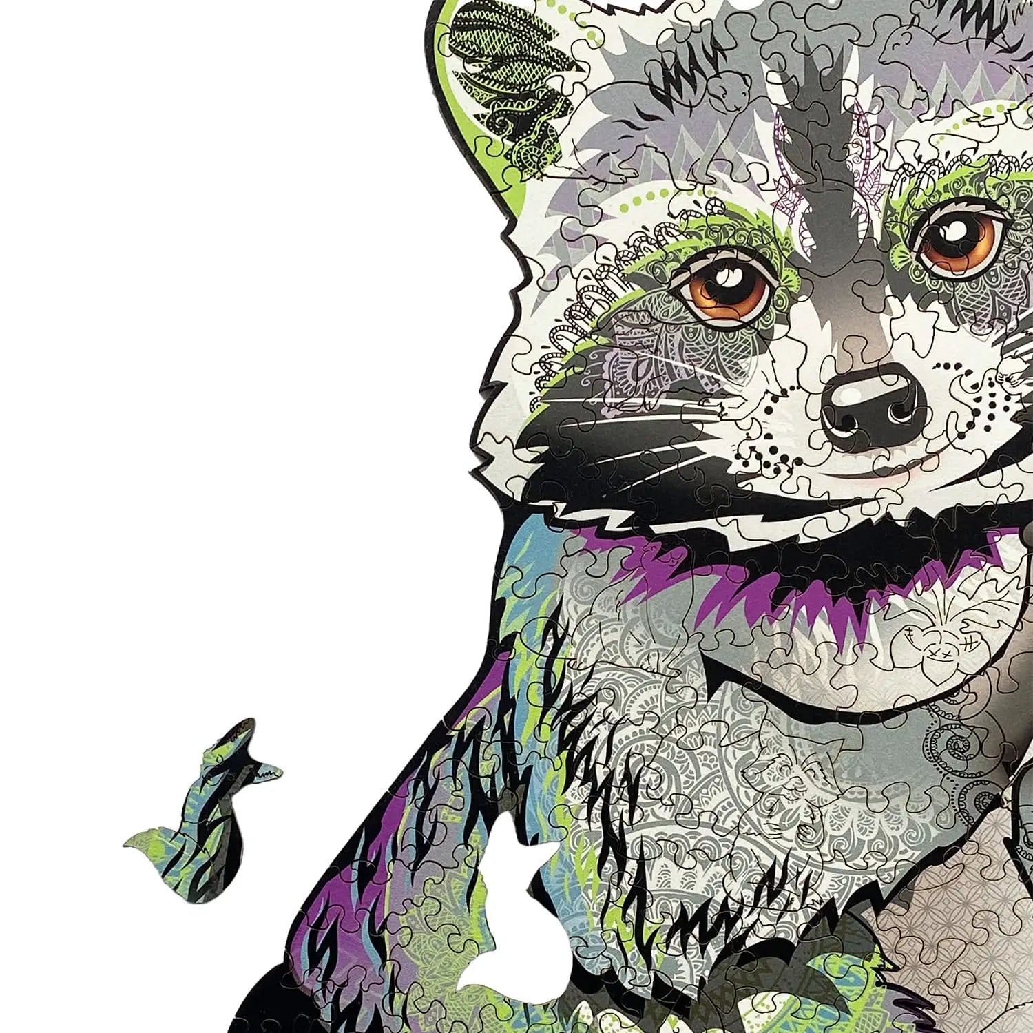 Wooden jigsaw puzzle raccoon â puzzle