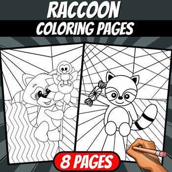 Raccoon coloring pages pop art inspired coloring sheets tpt