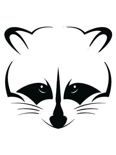 Free printable raccoon stencils and templates animal stencil silhouette art cute animal drawings kawaii