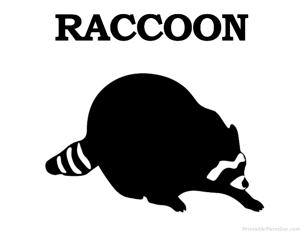 Printable raccoon silhouette