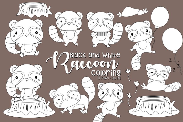 Raccoon silhouette design bundles