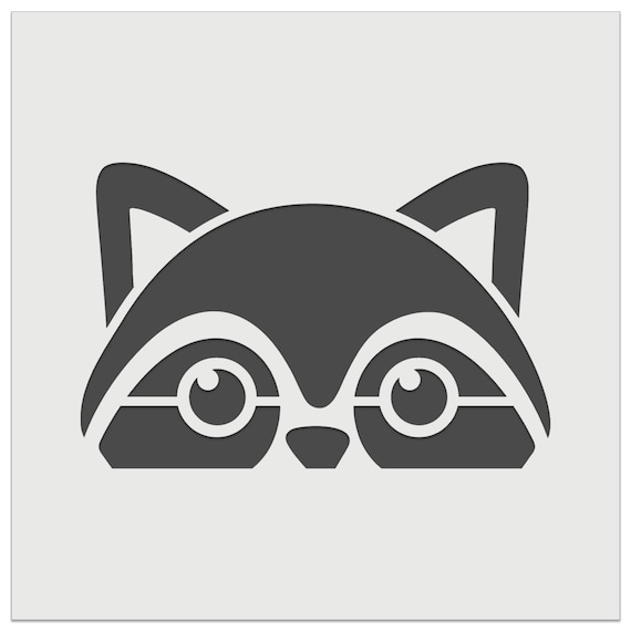 Peeking raccoon wall cookie diy craft reusable stencil