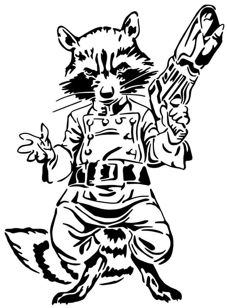 Rocket raccoon stencil d models download creality cloud