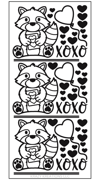 Raccoon outline sticker