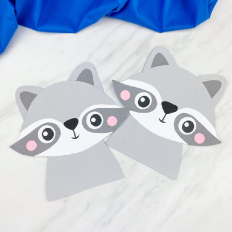 Easy raccoon craft for kids free template