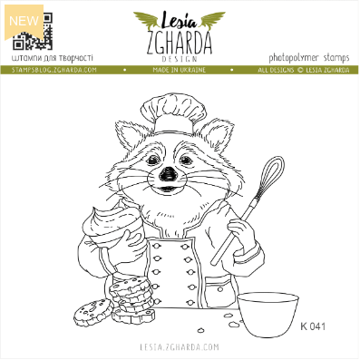 Lesia zgharda raccoon chef clear stamp k â simon says stamp