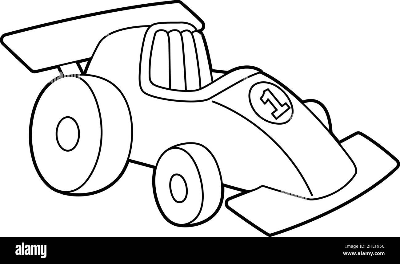 Race car coloring page isolated for kids stock vector image art