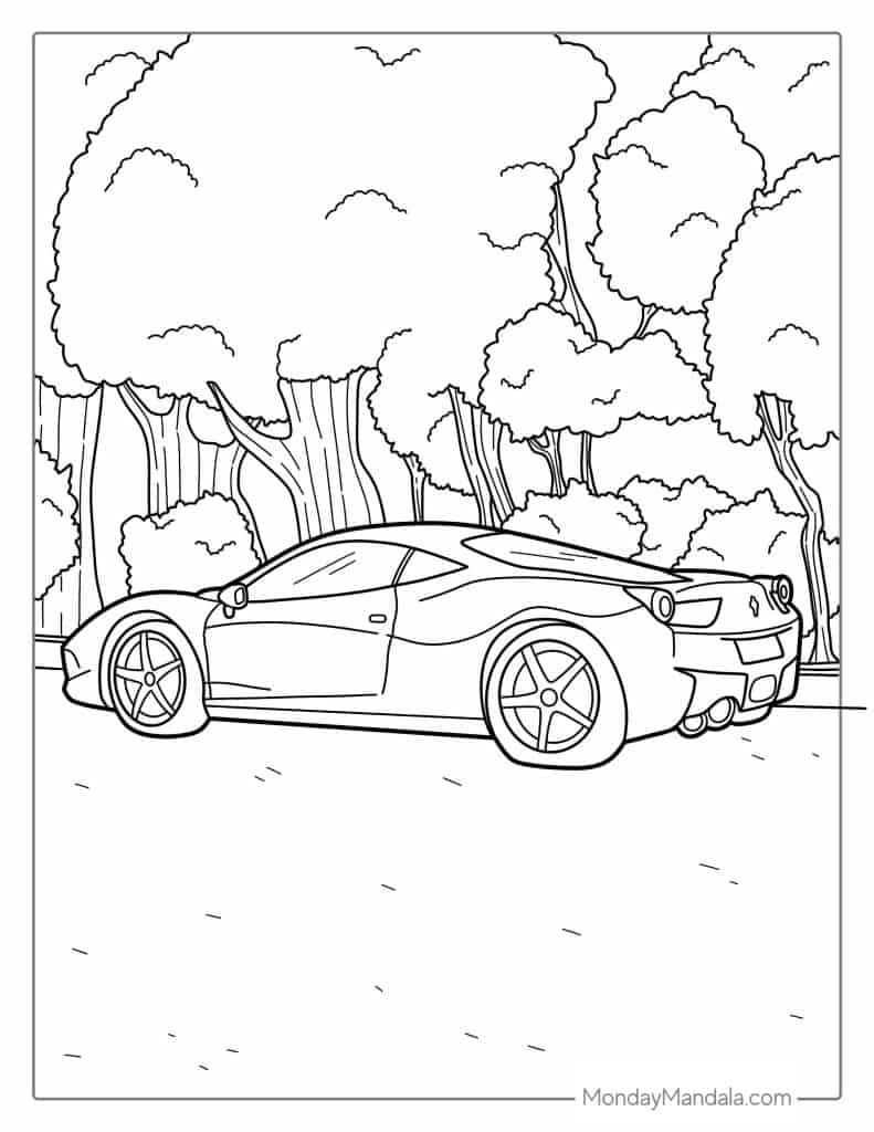 Car coloring pages free pdf printables