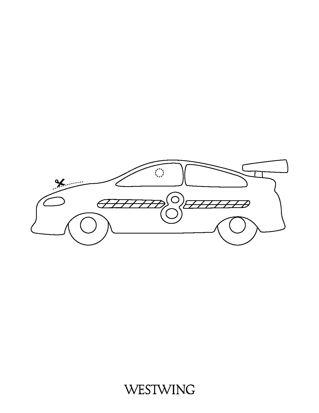 Race car to color and cut out
