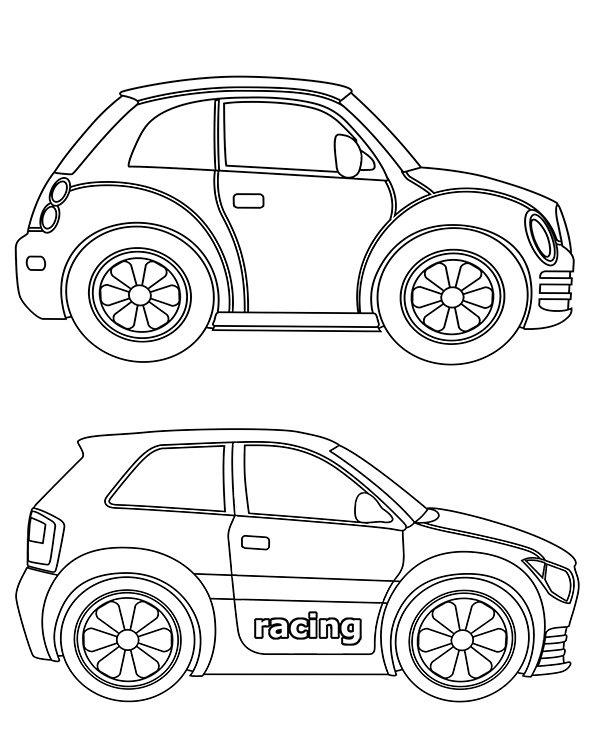 Two small racing cars