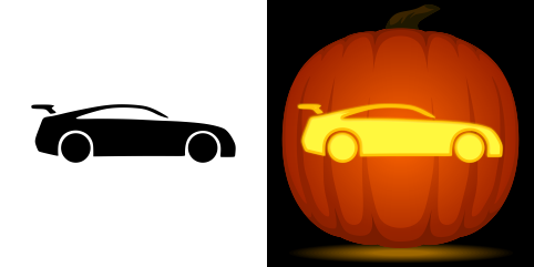 Free race car pumpkin stencil