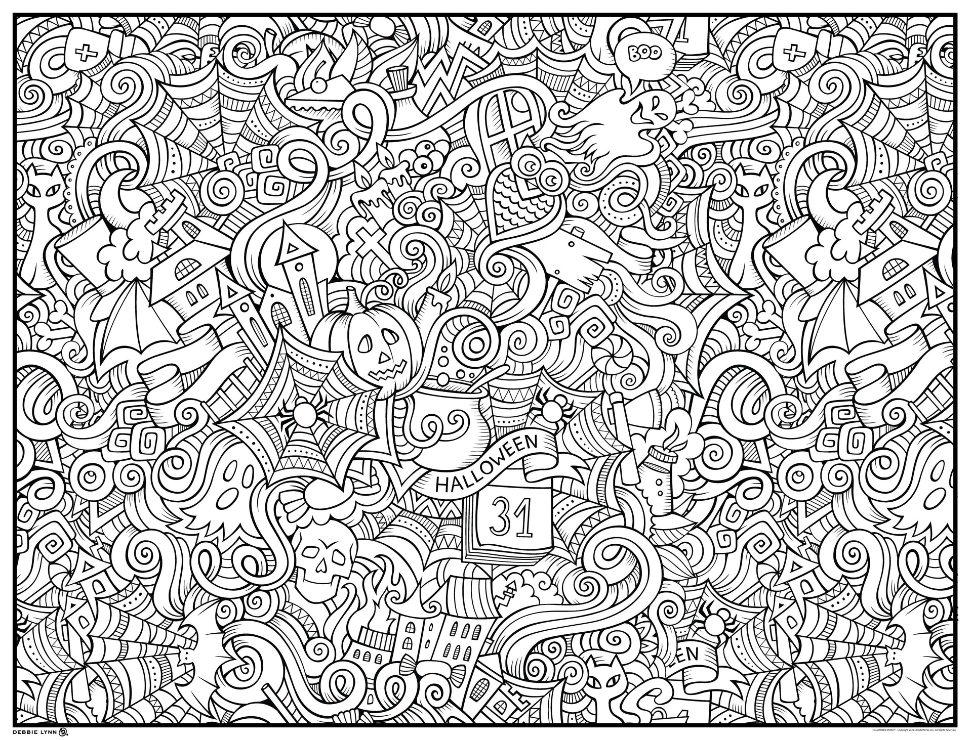 Halloween variety personalized giant coloring poster x â debbie lynn