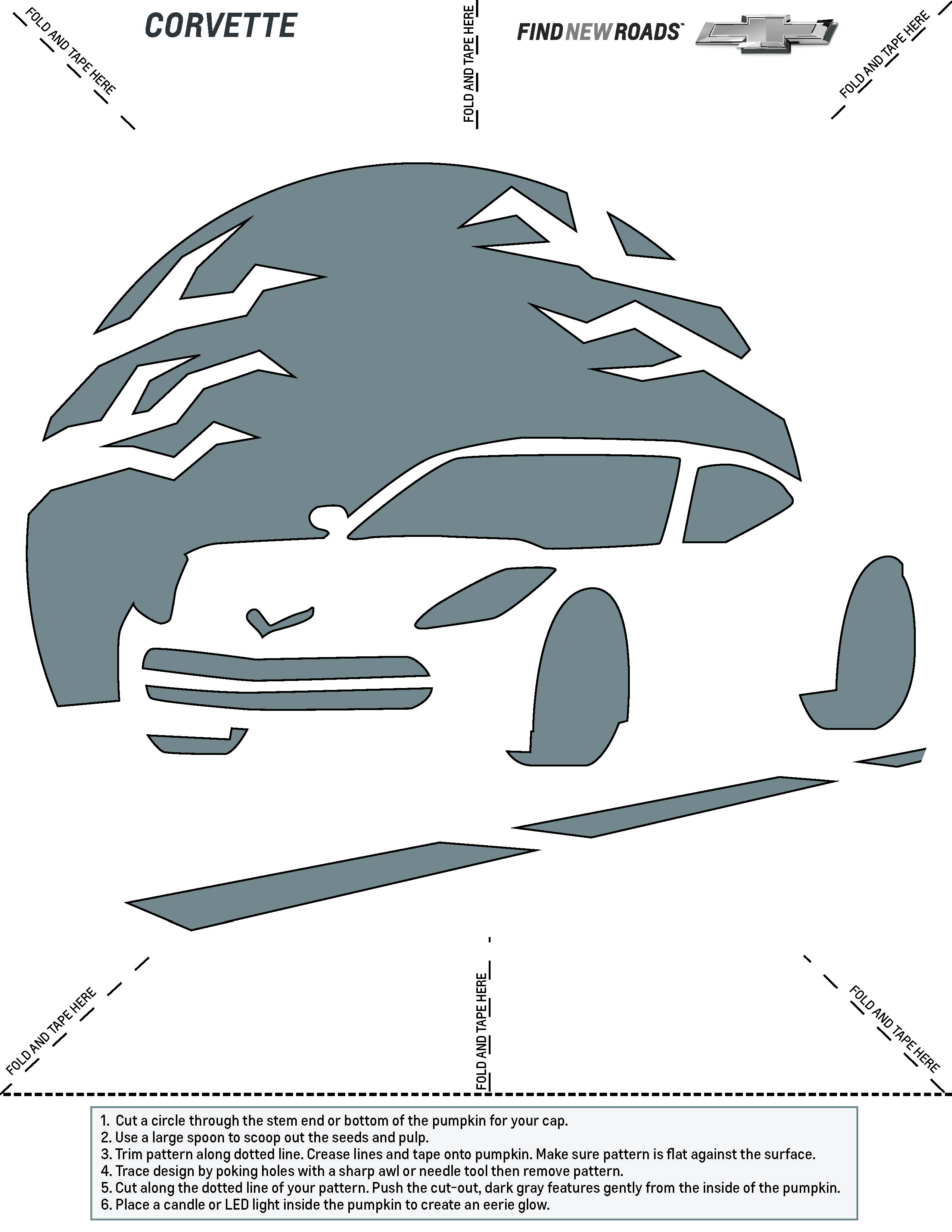Chevrolet themed halloween pumpkin stencils