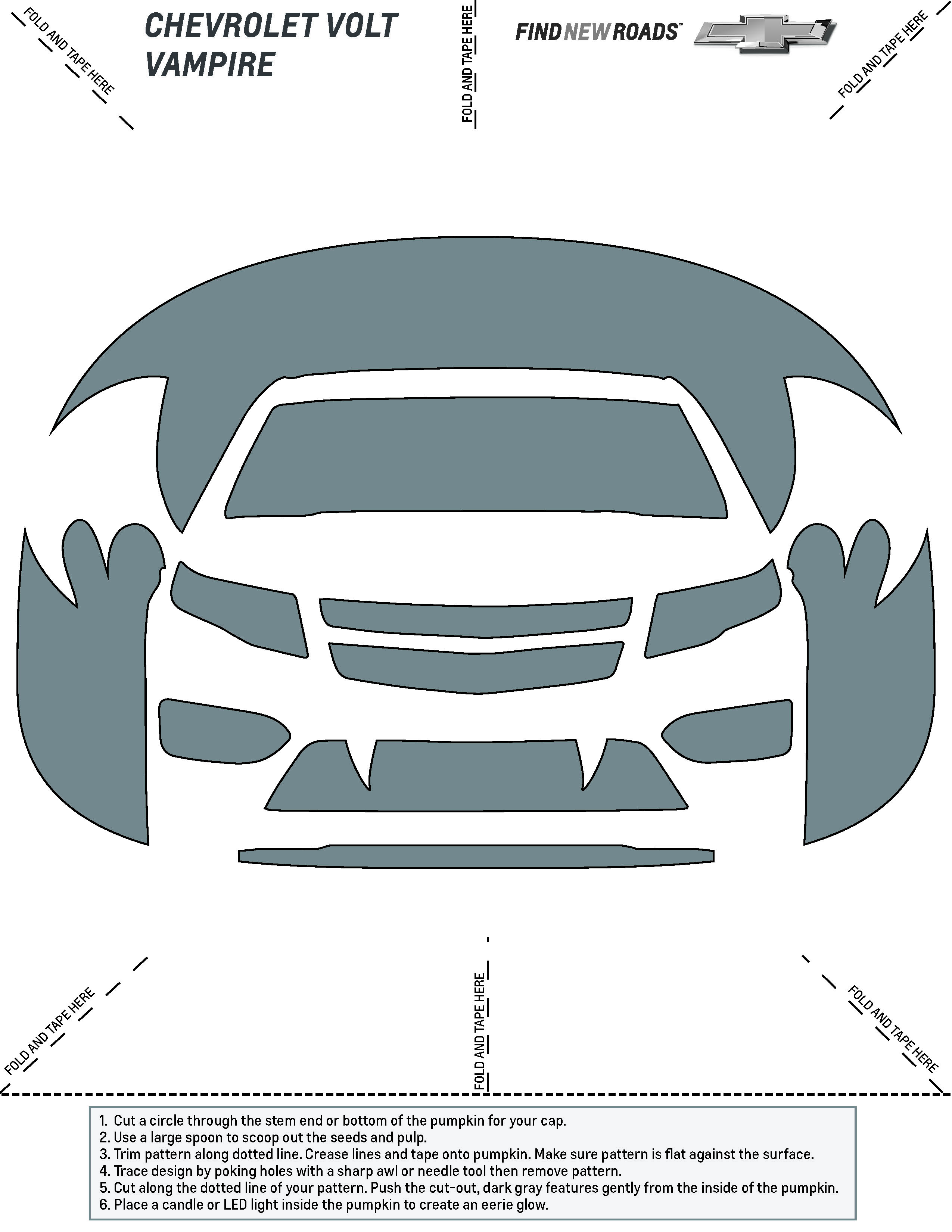 Chevrolet themed halloween pumpkin stencils