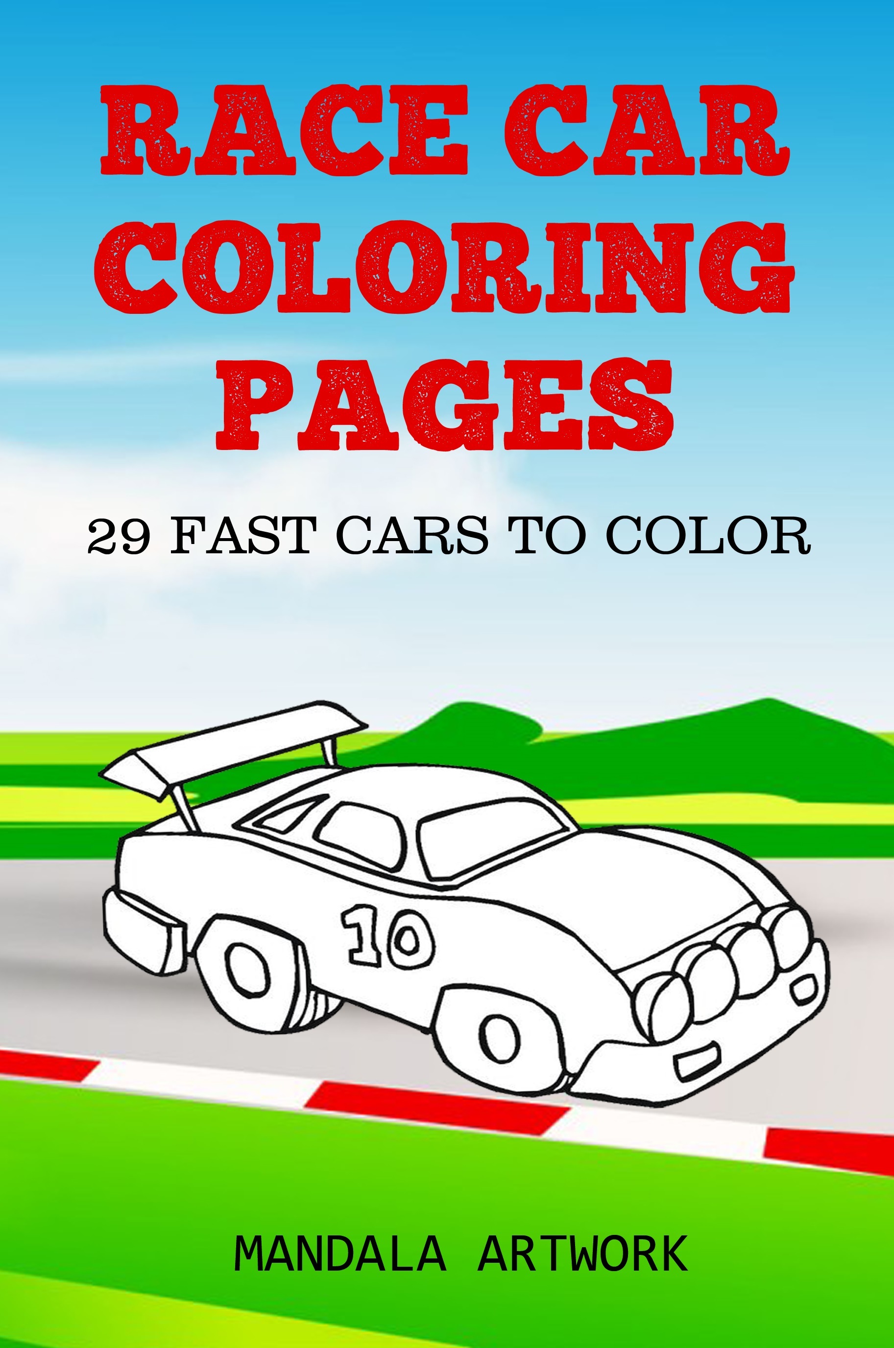 Race car coloring pages fast cars to color by mandala artwork