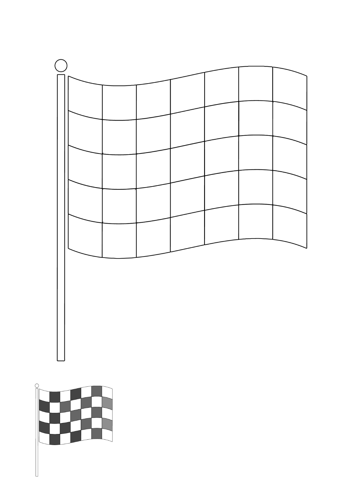 Free checkered flag coloring page s examples
