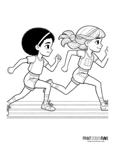 Running clipart coloring pages discover the joy of jogging together at