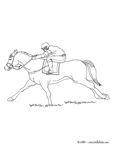 Galloping race horse coloring pages
