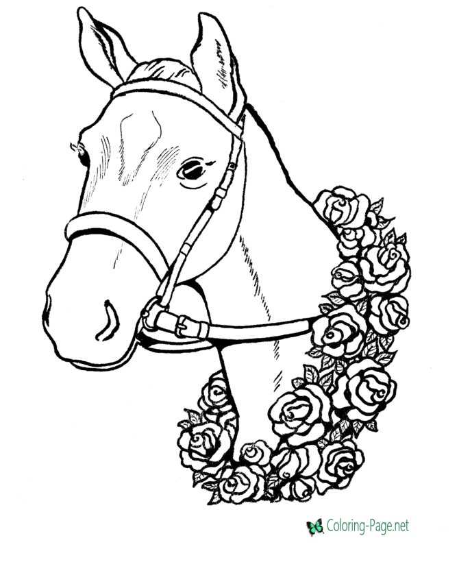 Winner race horse coloring pages