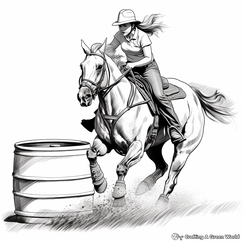 Barrel racing coloring pages