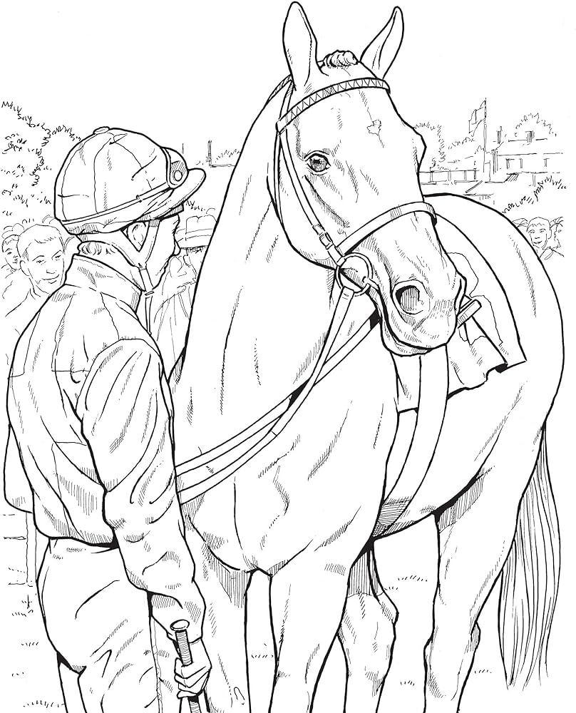 Great racehorses coloring book triple crown winners and other champions dover animal coloring books green john books