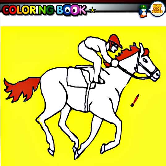 Race horse coloring facebook game for kidshorse games