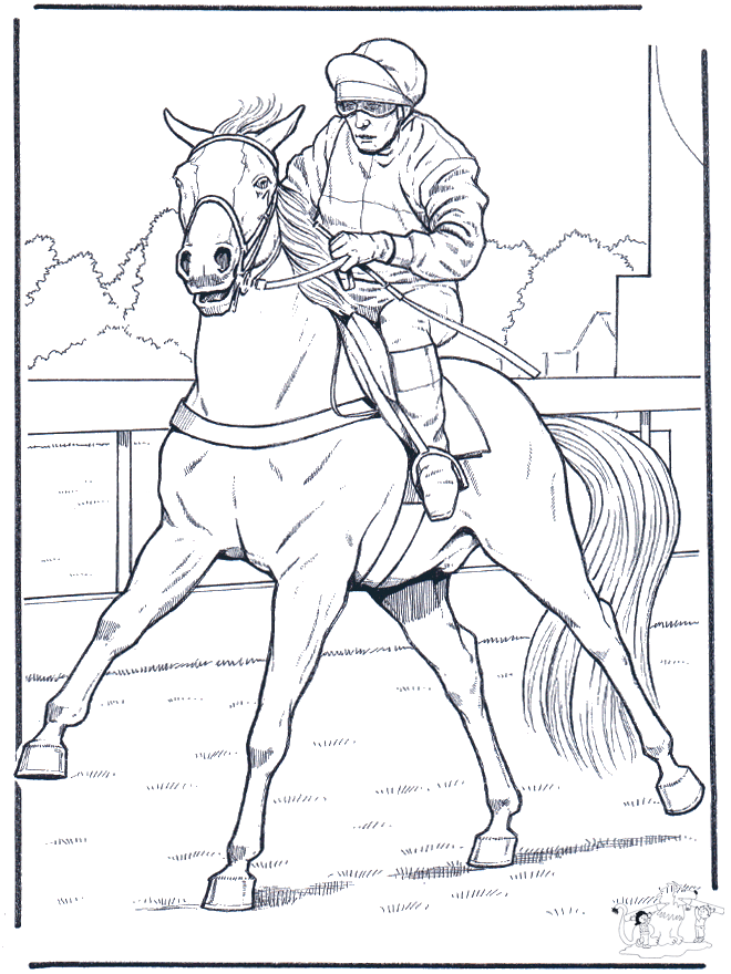 Jockey on horse
