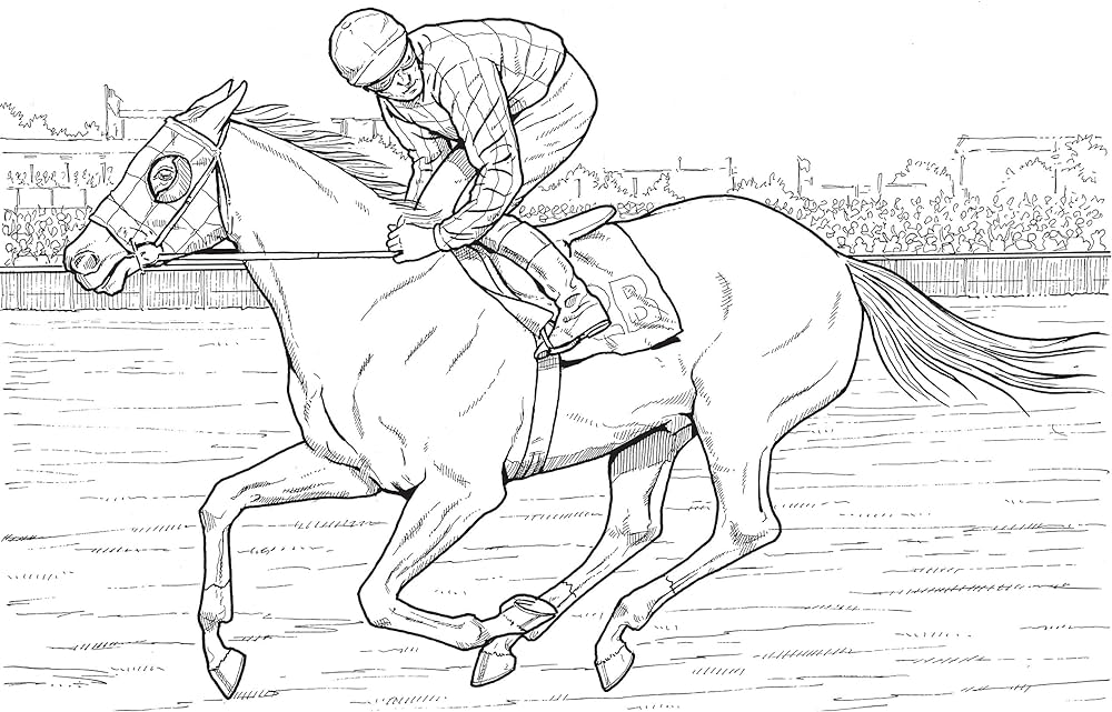 Great racehorses coloring book triple crown winners and other champions dover animal coloring books green john books