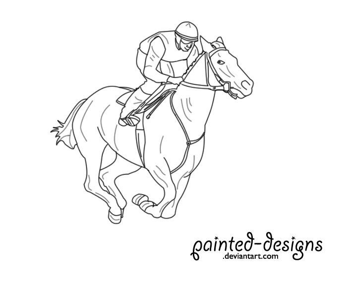 Race horse lineart by painted