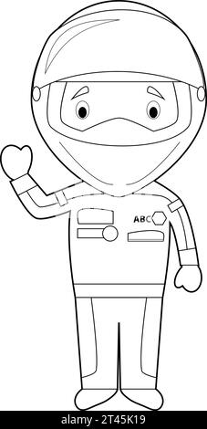 Outline car coloring book for kids and adults fast racing car front view modern flat vector illustration on white background stock vector image art
