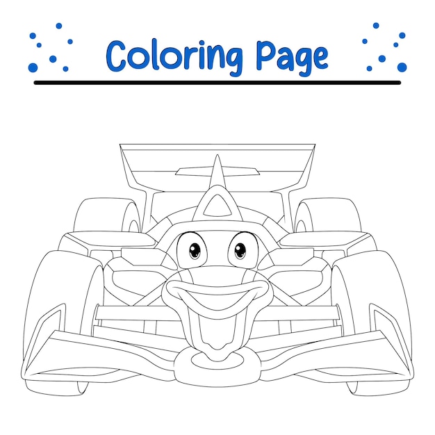 Premium vector racing car coloring page for kids