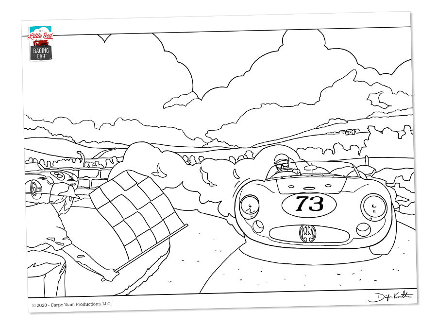 Free the little red racing car coloring pageâ carpeviam