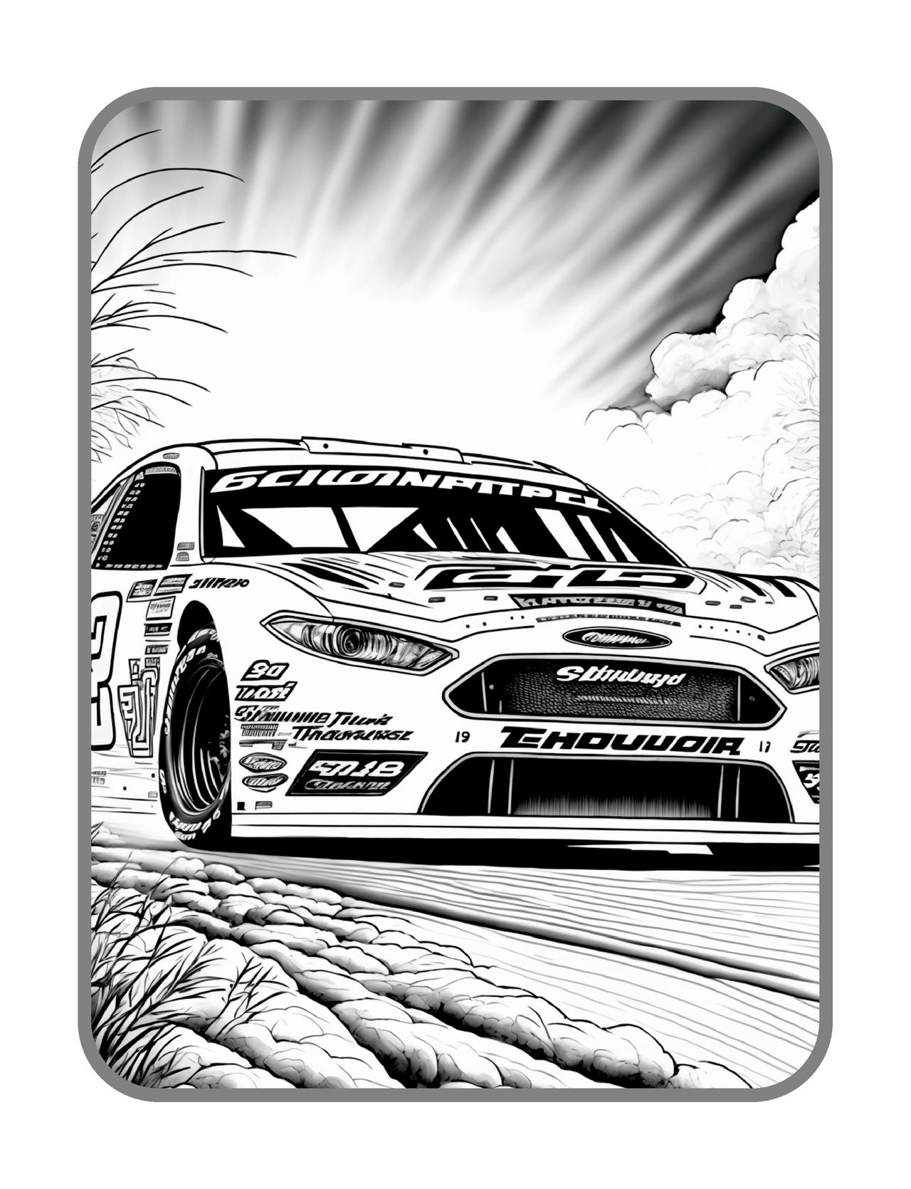 Racing cars coloring pages in premium quality by coloringbooksart on
