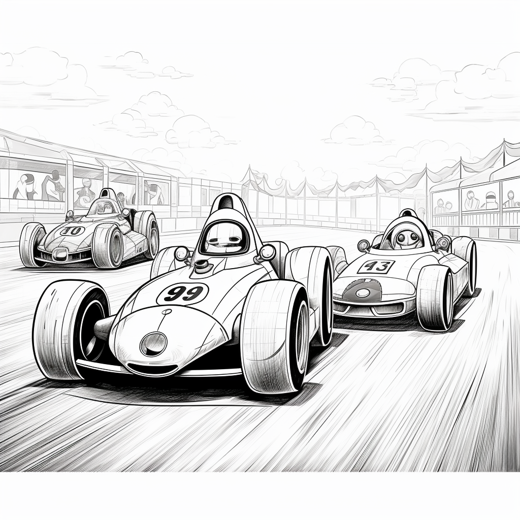 Printable race cars coloring pages