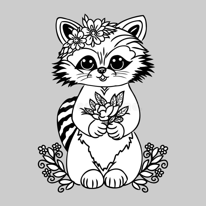 Raccoon coloring stock illustrations â raccoon coloring stock illustrations vectors clipart